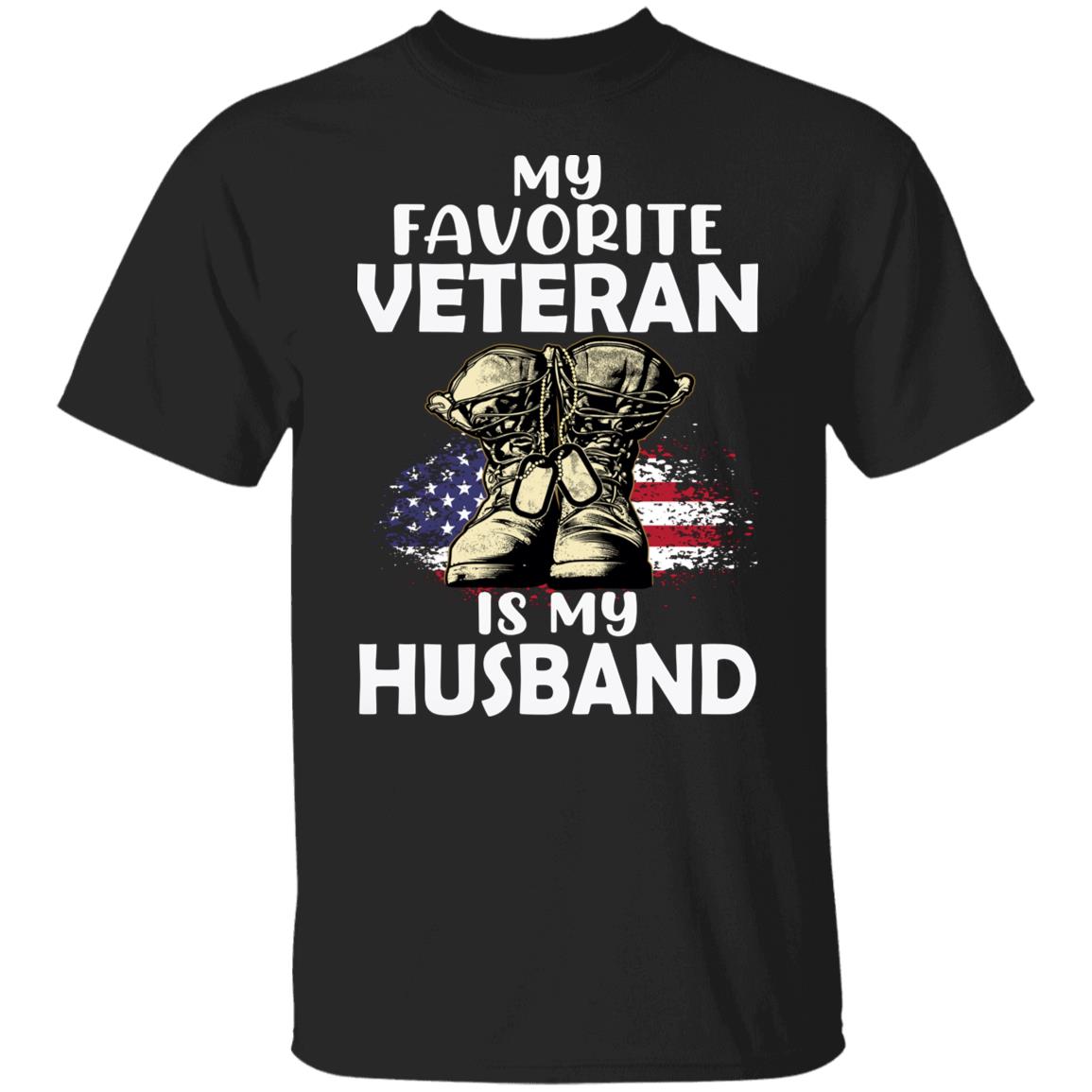 My Favorite Veteran is My Husband Ladies Tee Shirt - Amazetees