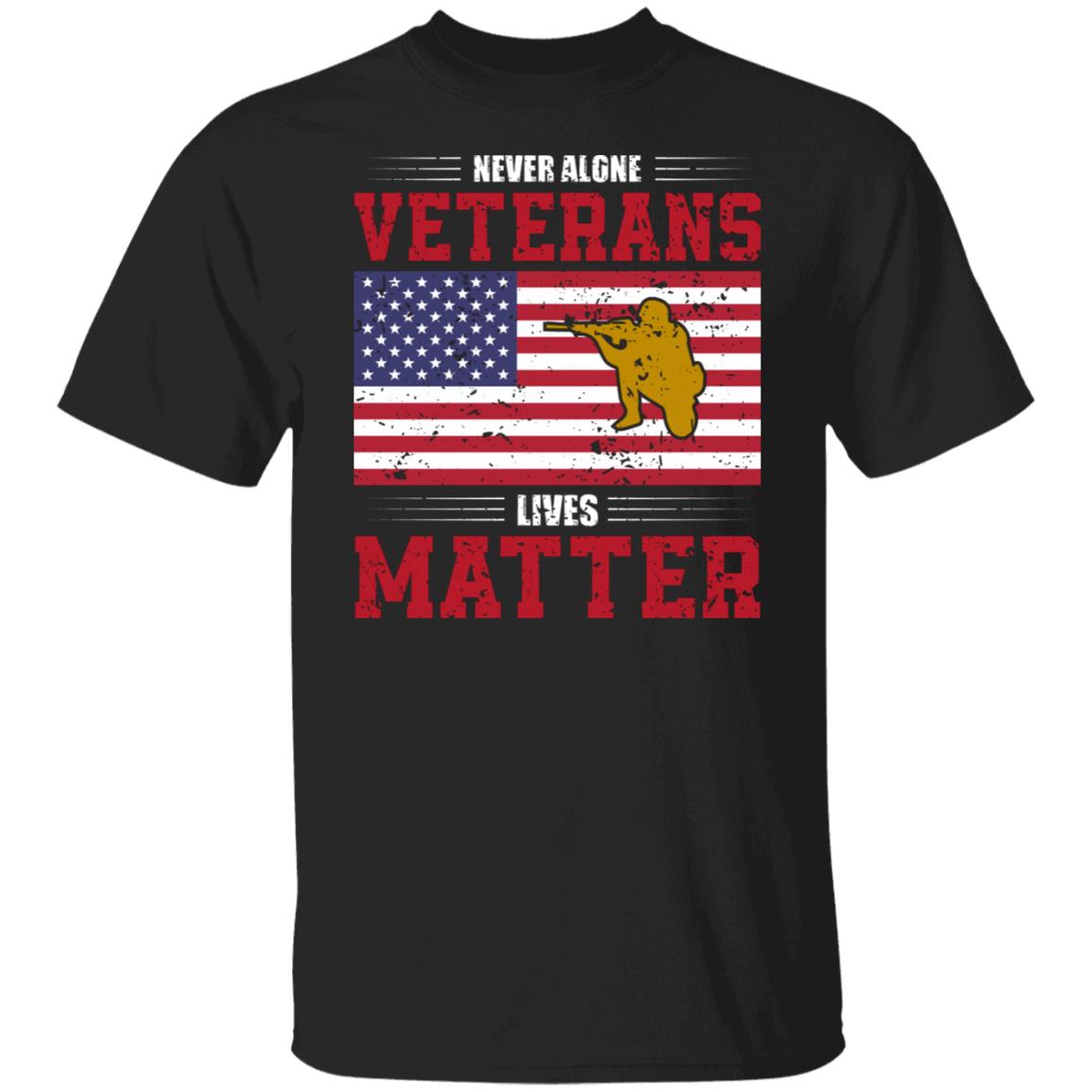 Never Alone Veterans Lives Matter Shirt - Amazetees