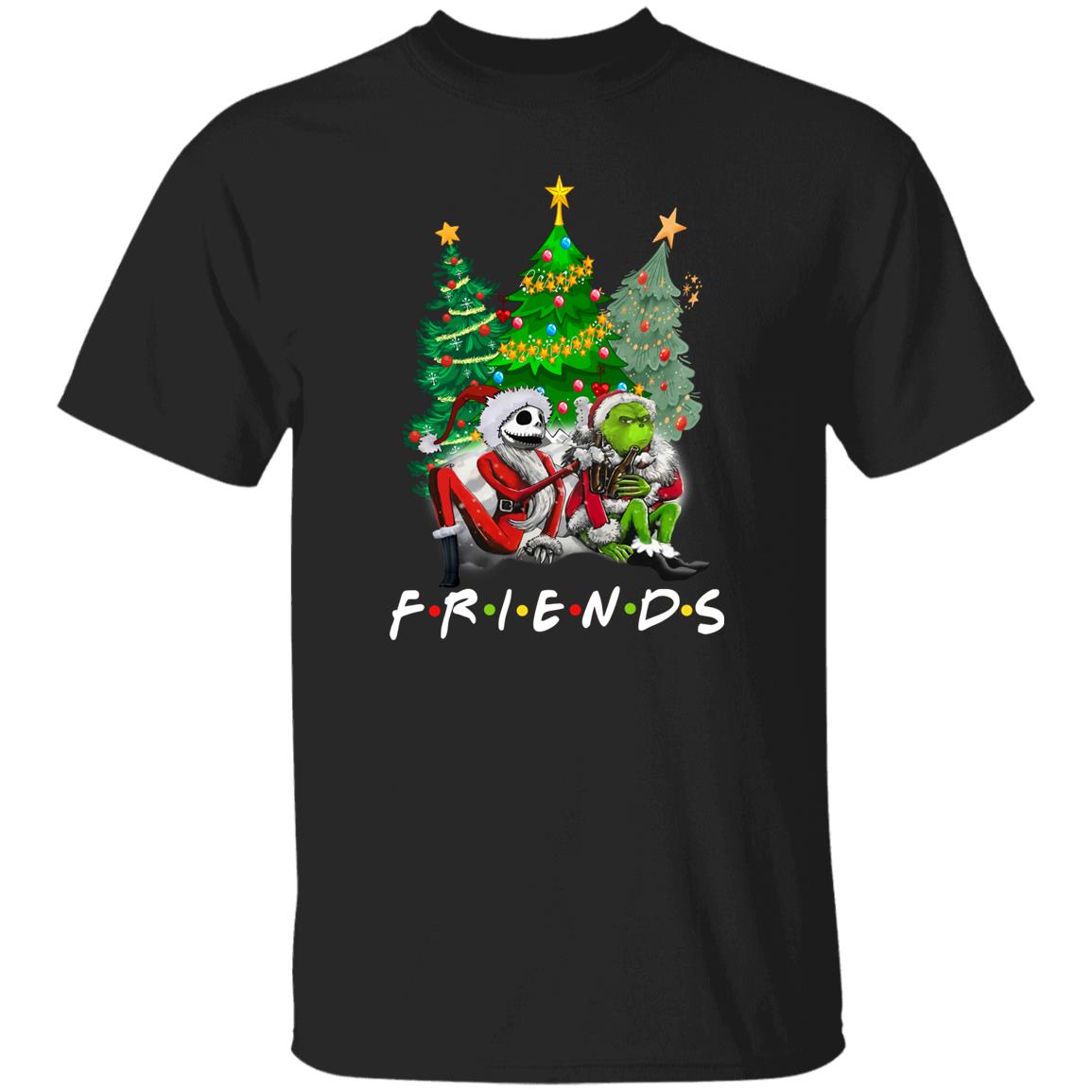 Friends Merry Christmas Jack Skellington and Grinch Shirt