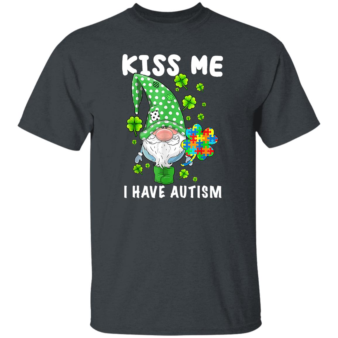 Kiss Me Autism Awareness Gnomes Shamrock St Patrick's Day Shirt